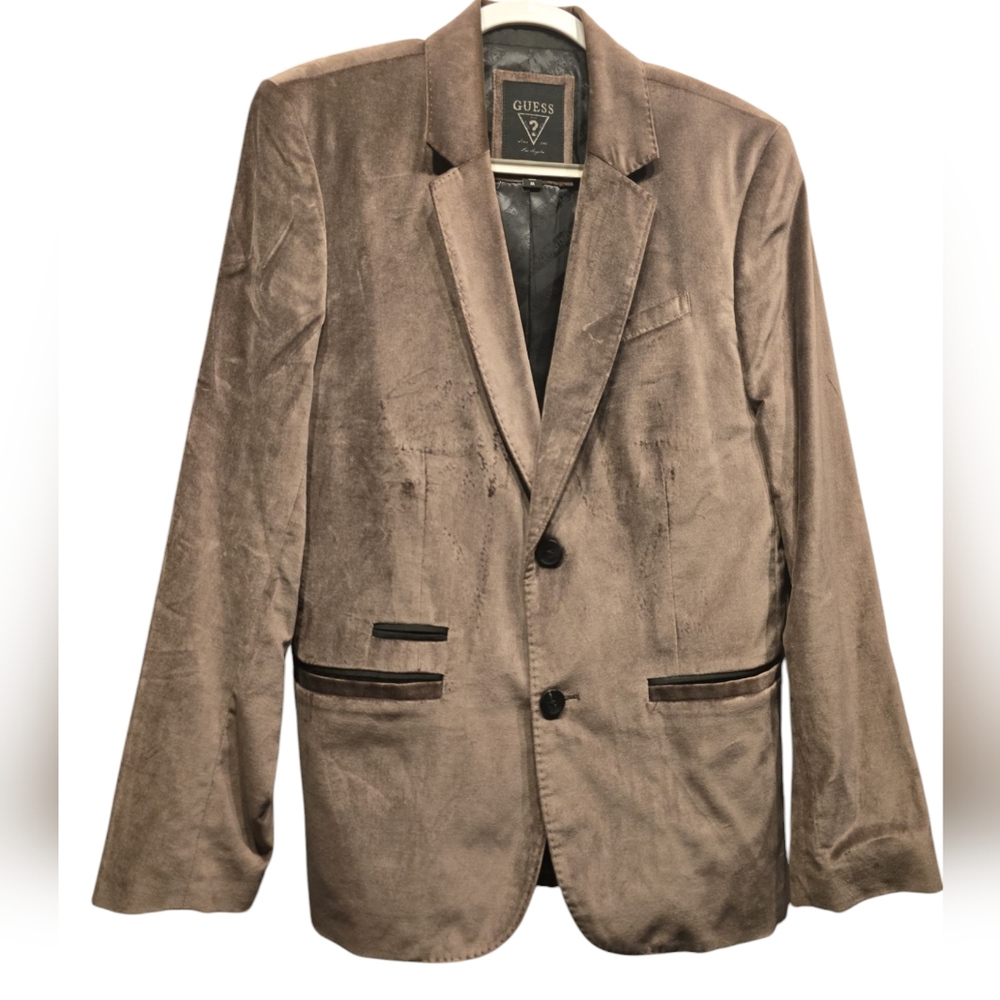 GUESS Men's Fulham Velvrt Brown Blazer M
